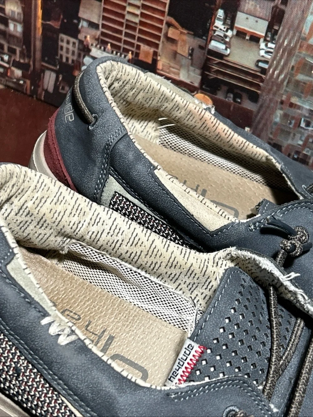 Hey Dude Navy and Red Men's Boat Shoes